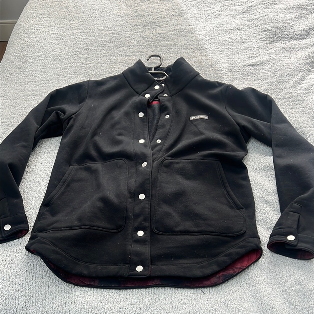 Columbia Black Button-Up Jacket size large